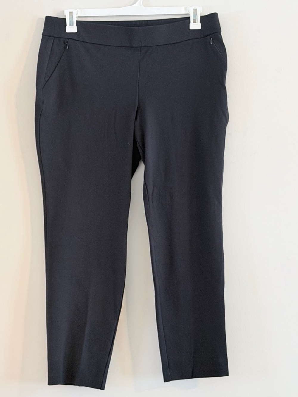 Lane Bryant Black Cropped Straight-Leg Pants With Zipper Pockets Size 14/16